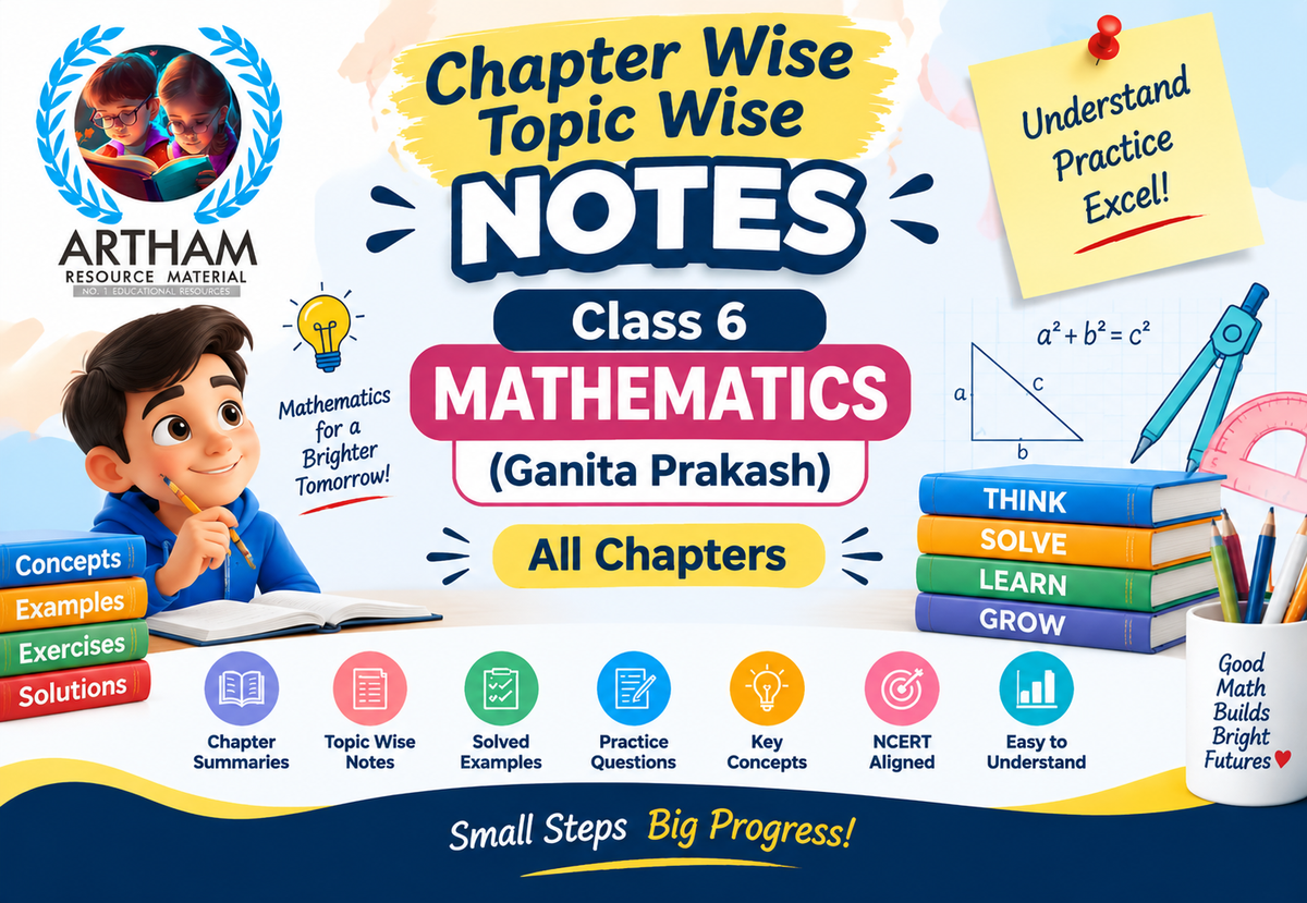 Chapter Wise Topic Wise Notes Class 6 Mathematic (Ganita Prakash) All Chapters