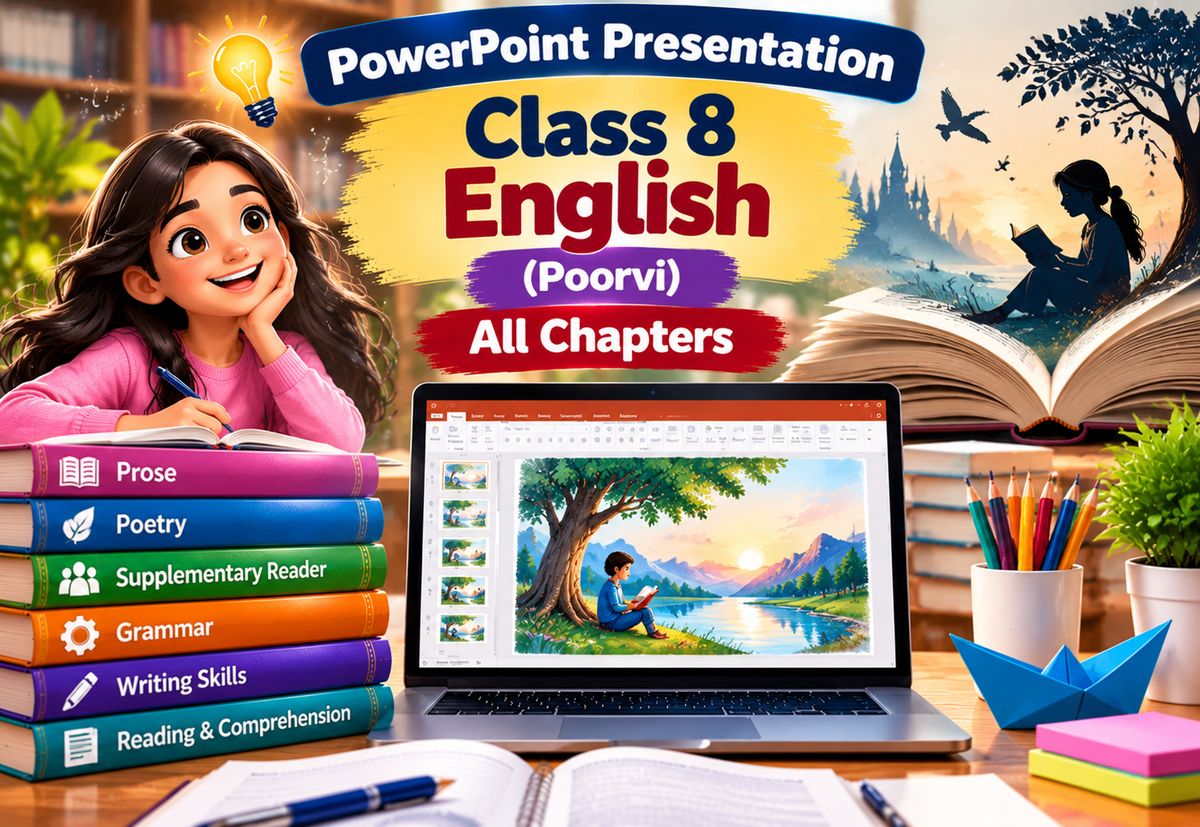 PowerPoint - Presentation Class 8 English (Poorvi) All Chapters
