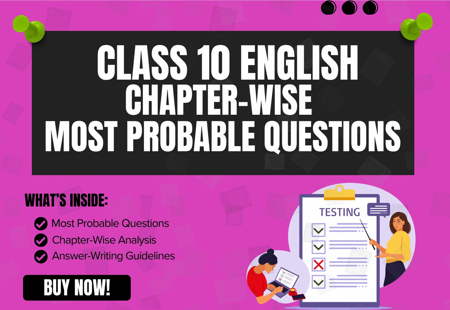 Chapter-Wise High-Probability Questions Booklet Class 10 English (footprint without feet) all Chapters