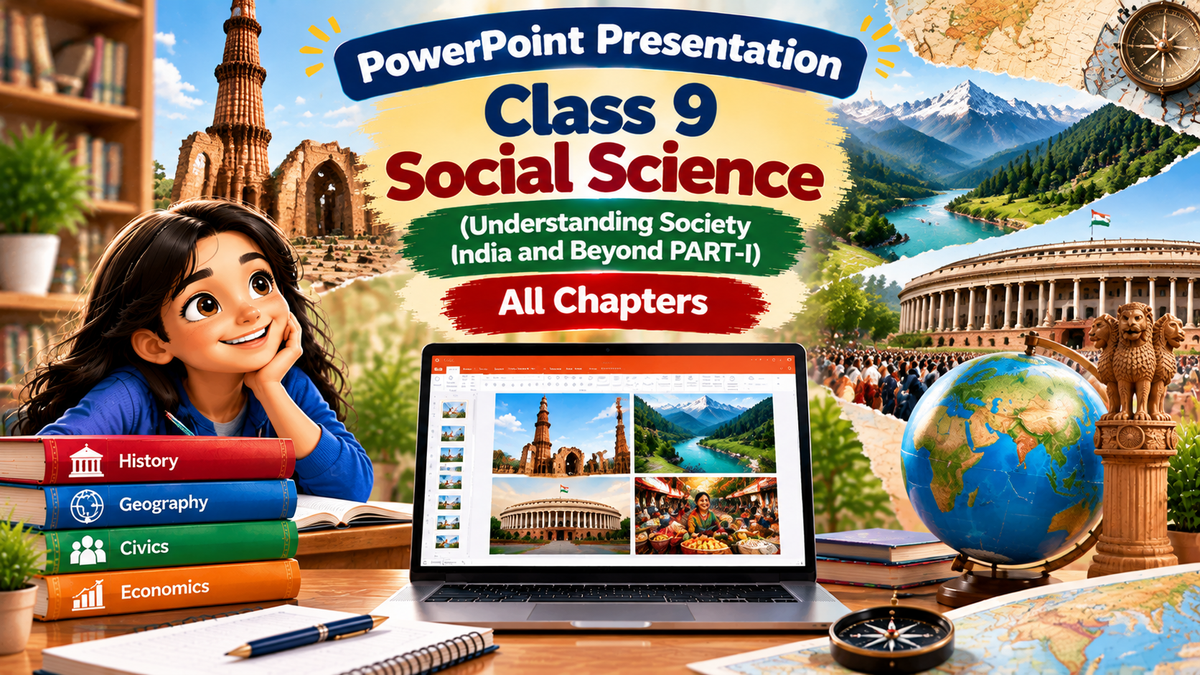 PowerPoint - Presentation Class 9 Social Science (Understanding Society India and Beyond PART-I) All Chapters