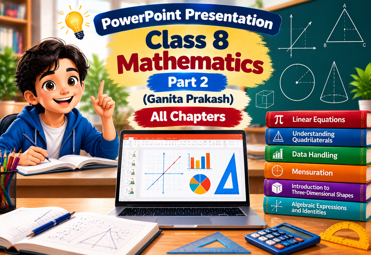 PowerPoint - Presentation Class 8 Mathematics Part 2 (Ganita Prakash) All Chapters