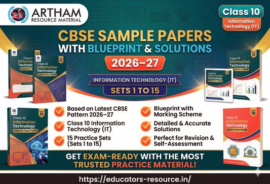 CBSE Sample Papers with Blueprint & Solutions Class 10 Information Technology (IT) Sets 1 to 15 (2026–27)