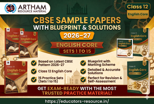 CBSE Sample Papers with Blueprint & Solutions Class 12 English Core Sets 1 to 15 (2026–27)
